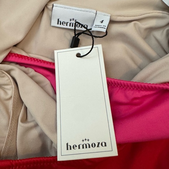 Hermoza Vera Colorblock One Piece Swimsuit in Pink / Poppyred Size 4 - Picture 5 of 7